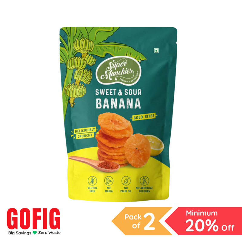 Super Munchies Bold Bites Sweet & Sour Banana (55 g) - Pack of 2