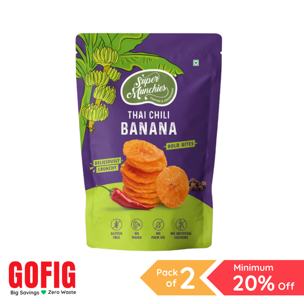 Super Munchies Bold Bites Thai Chilli Banana (55 g) - Pack of 2