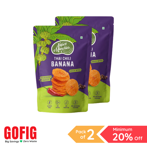 Super Munchies Bold Bites Thai Chilli Banana (55 g) - Pack of 2