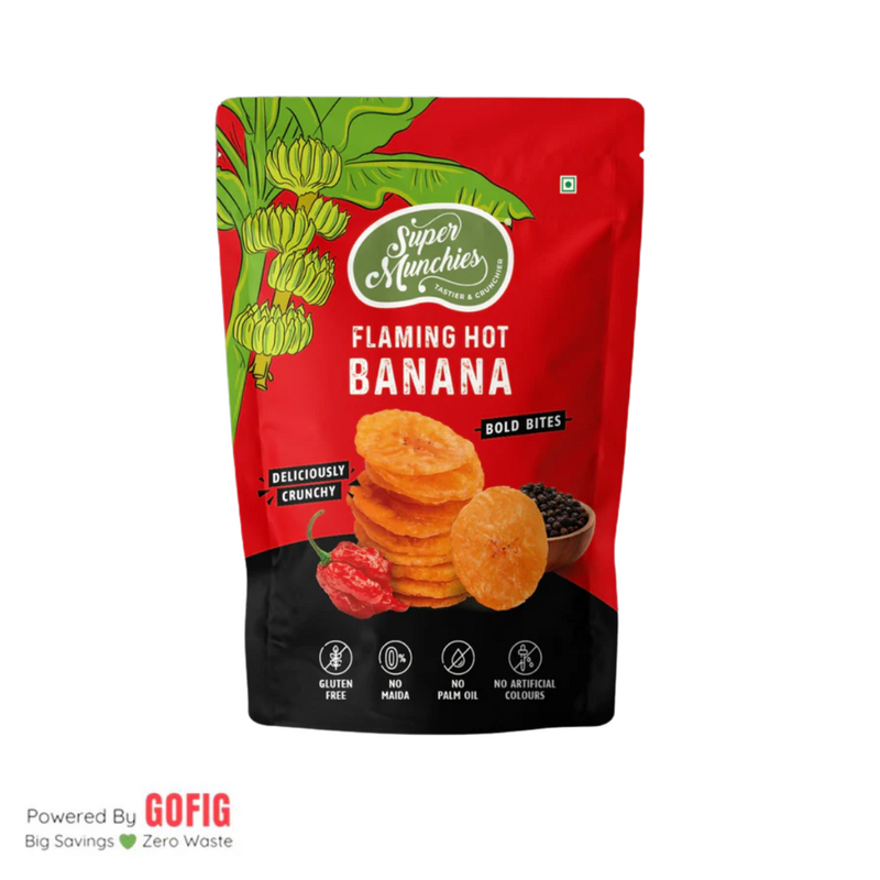 Super Munchies Bold Bites Flaming Hot Banana (55 g) - Pack of 2