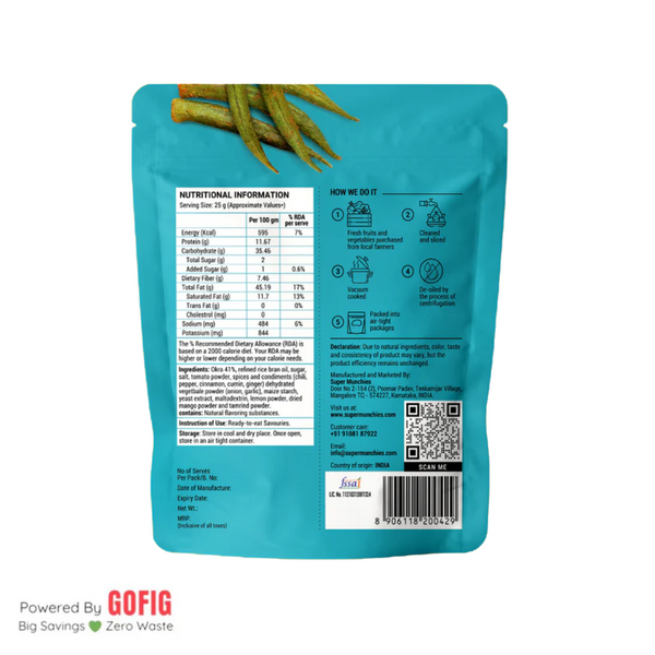 Super Munchies Okra Masala (25 g) - Pack of 2