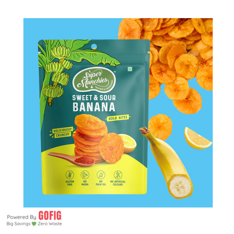 Super Munchies Bold Bites Sweet & Sour Banana (55 g) - Pack of 2