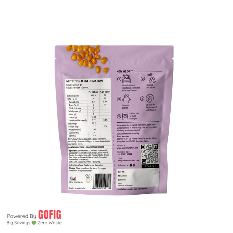 Super Munchies Tandoori Corn (60 g) - Pack of 2