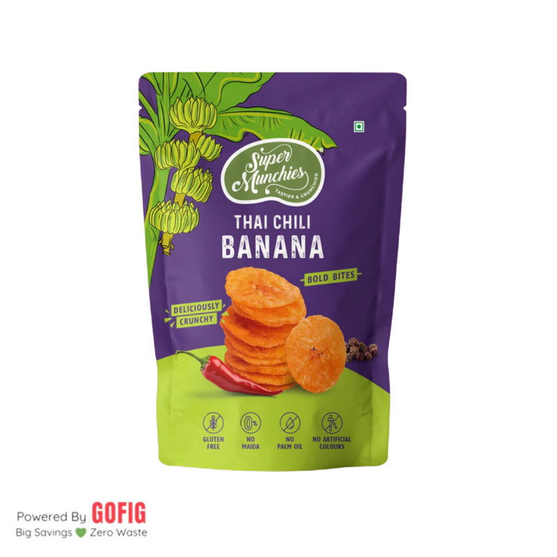 Super Munchies Bold Bites Thai Chilli Banana (55 g) - Pack of 2