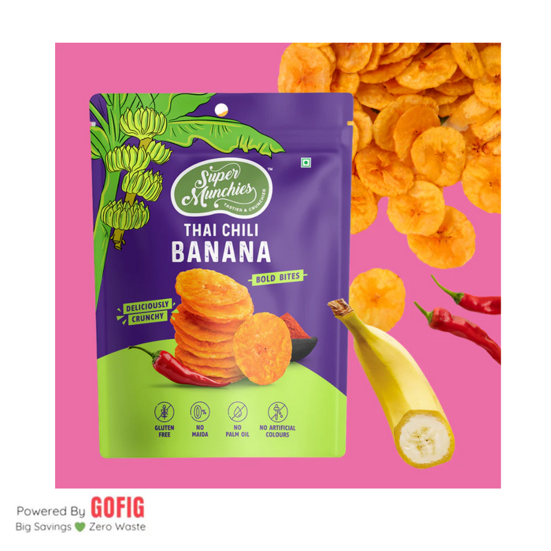 Super Munchies Bold Bites Thai Chilli Banana (55 g) - Pack of 2