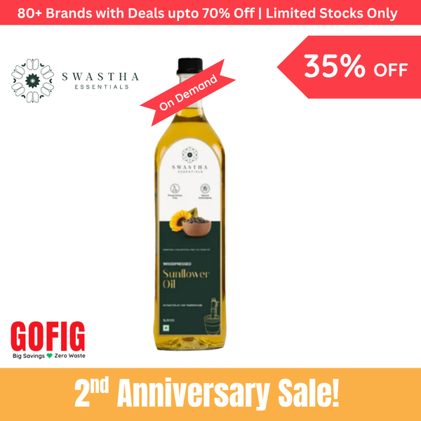 Swastha Essentials Woodpressed Sunflower Oil (1000 ml)