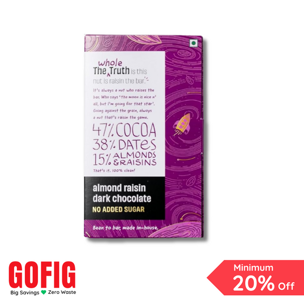 TWT Almond Raisin Dark Chocolate (80 g)