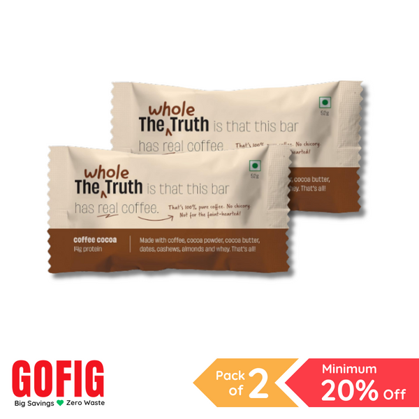 TWT Coffee Cocoa Protein Bar (52 g) - Pack of 2