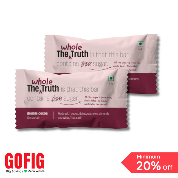 TWT Double Cocoa Protein Bar (52 gm) - Pack of 2