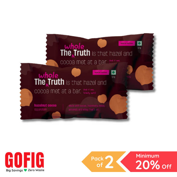 TWT Hazelnut Cocoa Protein Bar (52 g) - Pack of 2