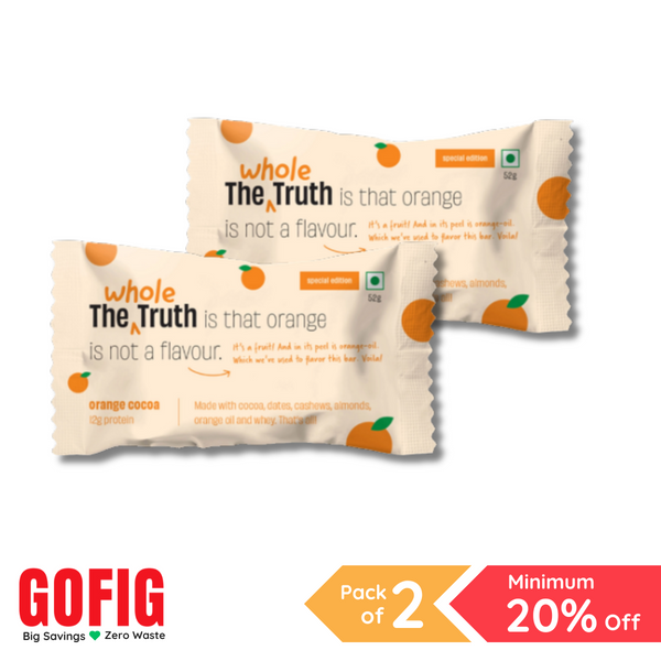 TWT Orange Cocoa Protein Bar (52 g) - Pack of 2