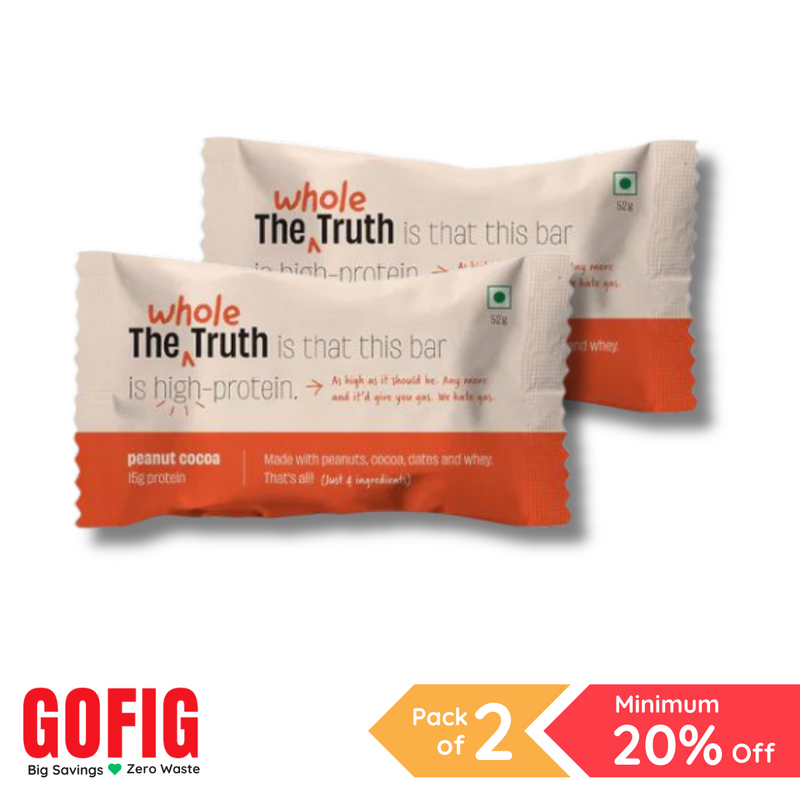 TWT Peanut Cocoa Protein Bar (52 g) - Pack of 2