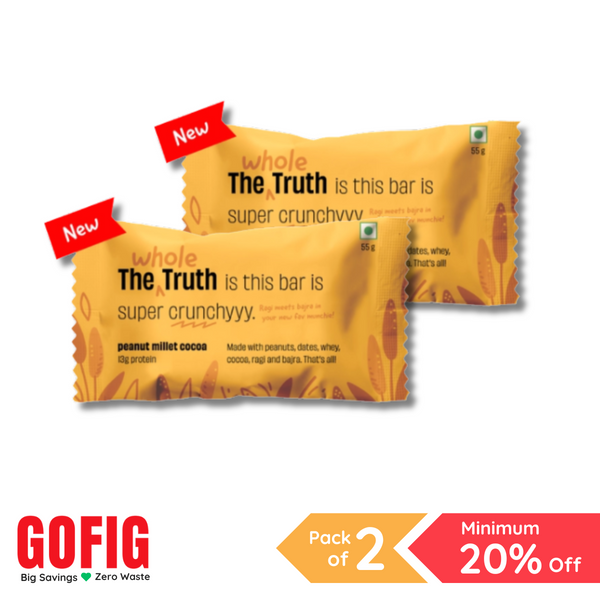 TWT Peanut Millet Cocoa Protein Bar (55 g) - Pack of 2