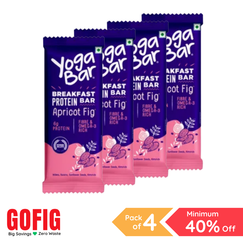 Yoga Bar Apricot Fig Breakfast Bar (45 g) - Pack of 4