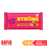Yogabar Strong Choco Peanut Butter Protein Bars (50 g) - Pack of 6